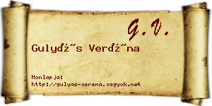 Gulyás Veréna névjegykártya